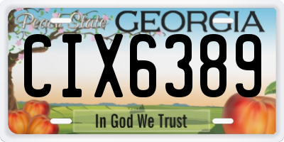 GA license plate CIX6389