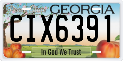 GA license plate CIX6391