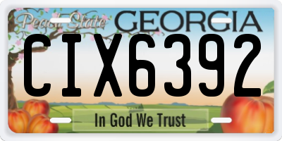 GA license plate CIX6392
