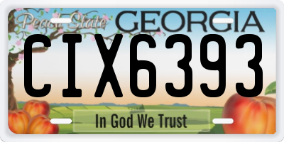 GA license plate CIX6393