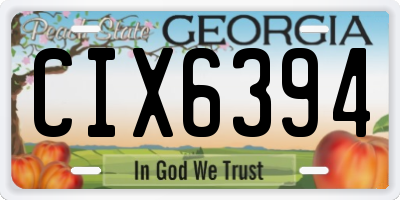 GA license plate CIX6394