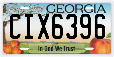GA license plate CIX6396