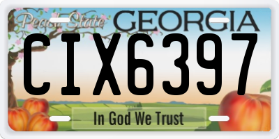 GA license plate CIX6397