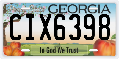 GA license plate CIX6398