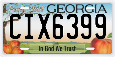 GA license plate CIX6399