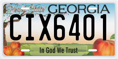 GA license plate CIX6401