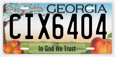 GA license plate CIX6404