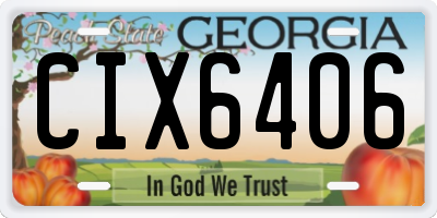 GA license plate CIX6406