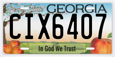 GA license plate CIX6407