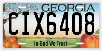 GA license plate CIX6408
