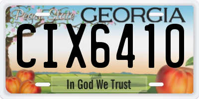 GA license plate CIX6410