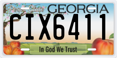 GA license plate CIX6411