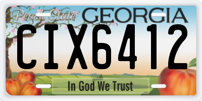 GA license plate CIX6412