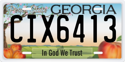 GA license plate CIX6413