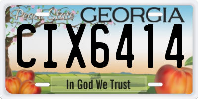 GA license plate CIX6414