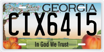 GA license plate CIX6415