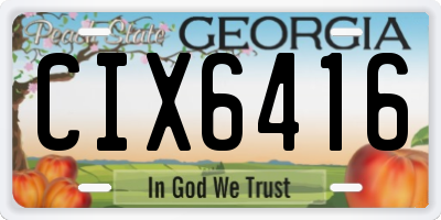GA license plate CIX6416