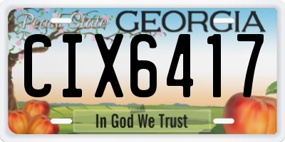 GA license plate CIX6417
