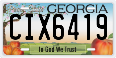 GA license plate CIX6419