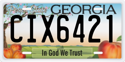GA license plate CIX6421