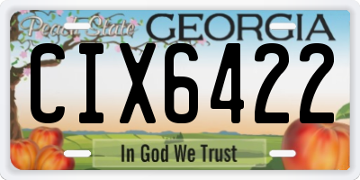 GA license plate CIX6422