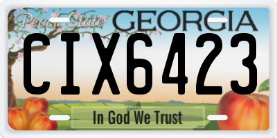 GA license plate CIX6423