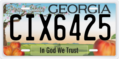 GA license plate CIX6425