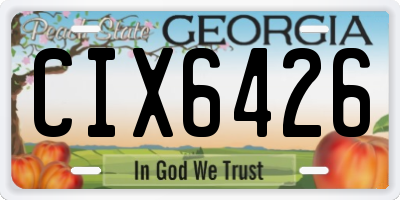 GA license plate CIX6426