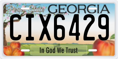 GA license plate CIX6429