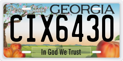 GA license plate CIX6430
