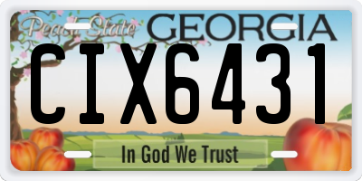 GA license plate CIX6431