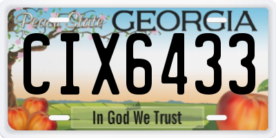 GA license plate CIX6433