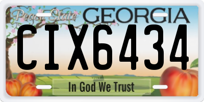 GA license plate CIX6434
