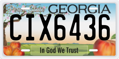 GA license plate CIX6436