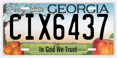 GA license plate CIX6437