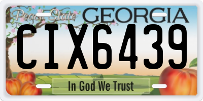 GA license plate CIX6439