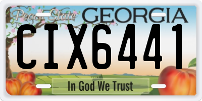GA license plate CIX6441