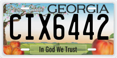 GA license plate CIX6442