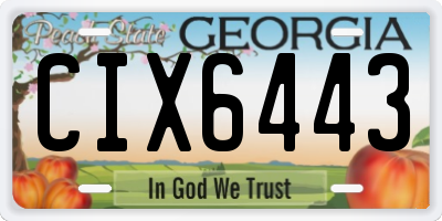 GA license plate CIX6443