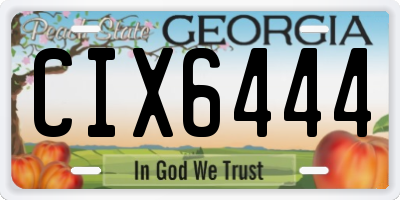 GA license plate CIX6444