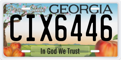 GA license plate CIX6446