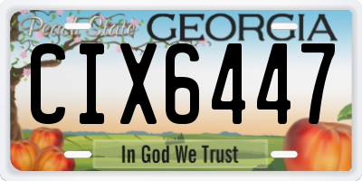 GA license plate CIX6447