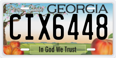 GA license plate CIX6448