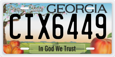 GA license plate CIX6449