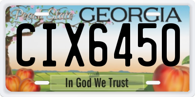 GA license plate CIX6450