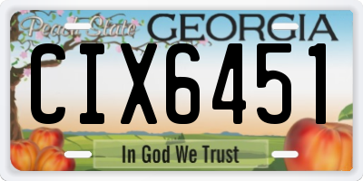 GA license plate CIX6451
