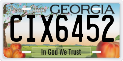 GA license plate CIX6452