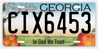 GA license plate CIX6453