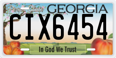 GA license plate CIX6454