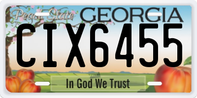 GA license plate CIX6455